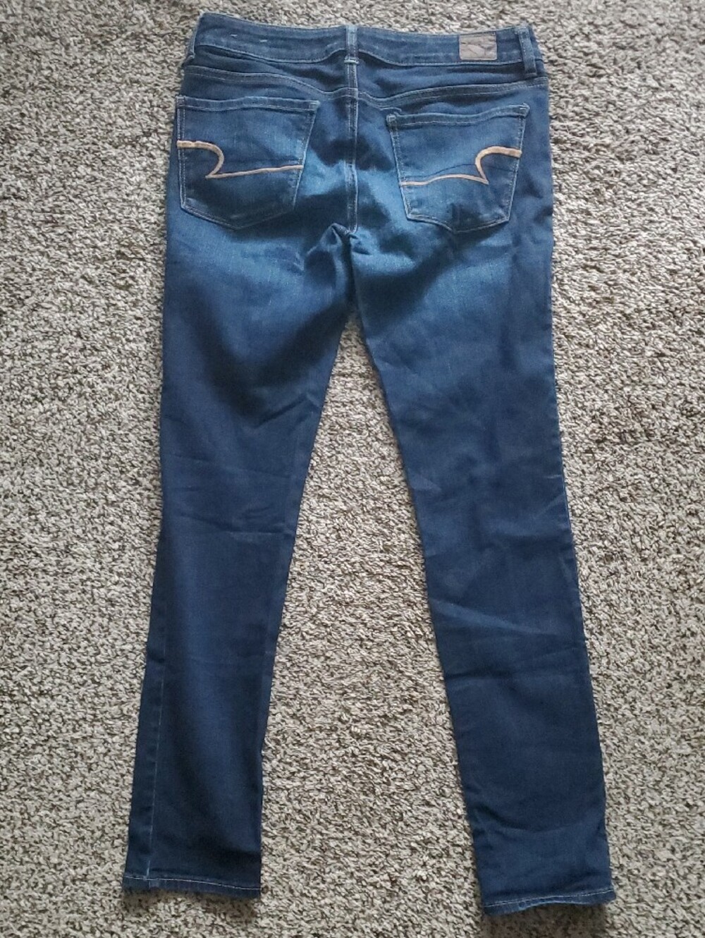 American Eagle Outfitters Dark Blue Skinny Jeans - Size 6 - Picture 2 of 4